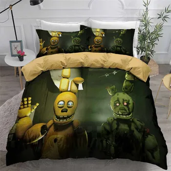 

HELENGILI 3D Bedding Set Five Nights at Freddy's Print Duvet Cover Set Bedcloth with Pillowcase Bed Set Home Textiles #WYHG19