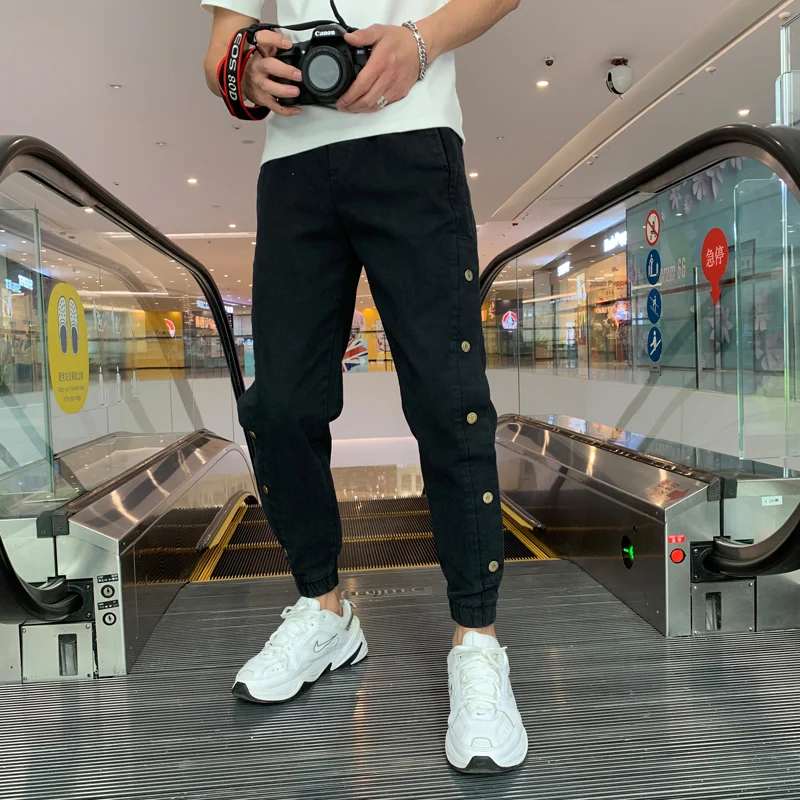 Autunno inverno New Fashion bottoni laterali Decor Harem pantaloni uomo  abbigliamento 2021 tutte le partite semplici pantaloni Casual pantaloni Hip  Hop 36 - AliExpress Men's Clothing