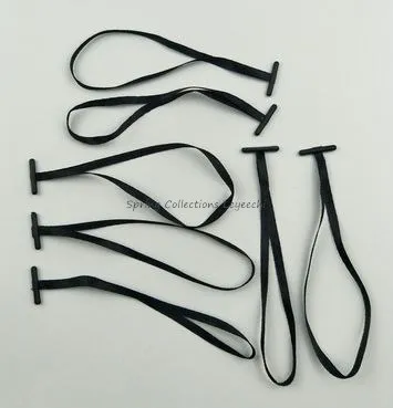 black no pin Белый/черный/серый 100 шт шелковая бирка с ленточкой печать этикетки для одежды веревка для подвешивания пластиковая защелкивающаяся защелка штифт петля крепеж крюк Галстуки аксессуары - Цвет: black no pin
