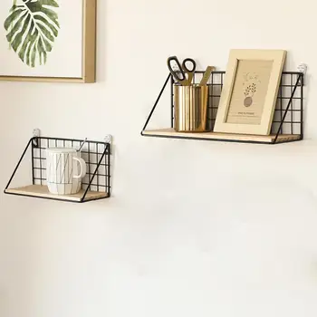 

Floating Shelf Wall Mounted Iron Storage Shelf for Picture Frames, Collectibles, Decorative Items, Great for Living Room, Office