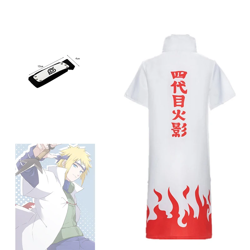 Anime Yondaime 4th Hokage Namikaze Minato Capa Uniforme Perucas