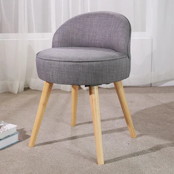 

Modern Minimalist Makeup Chair Nail Chair Nordic Solid Wood Back Dressing Stool Bedroom Living Room Sofa Chair Dining Chair
