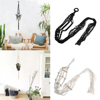 

Plant Hanger Basket Ropes Hanging Planter Holder For Living Room Garden Decor Cotton Rope Macrame Length 100-110cm