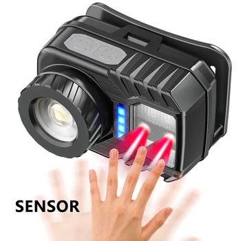 

XM-L2 U3 induction Zoom Led Headlamp rechargeable Battery HeadLamp Headlight Red/White light Bulbs Light High Quality tactical