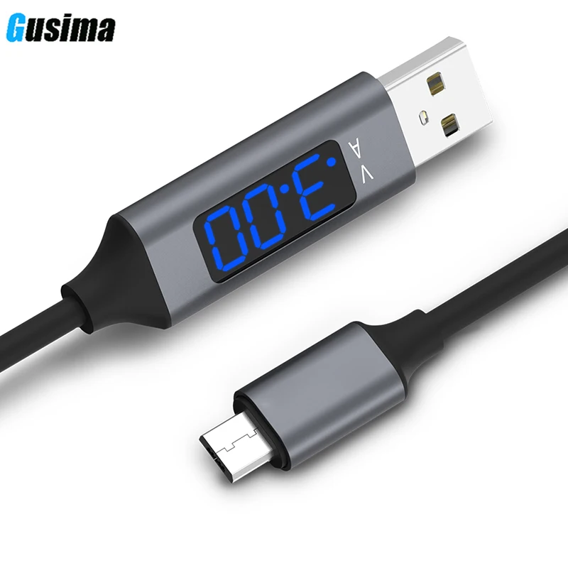 GUSIMA D-Line2 кабель Micro USB напряжение и ток дисплей синхронизации данных для samsung Xiaomi
