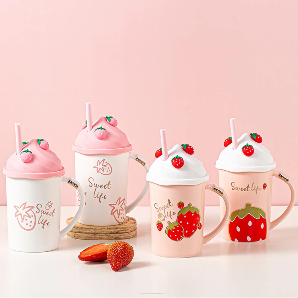 Kawaii Strawberry Ice Cream Mug Coffee Cup - 22 - Kawaii Mix