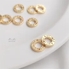 

Made in China 14K Gold Filled Letter doughnut double hole ring accessories DIY bracelet accessories connected by hand materials