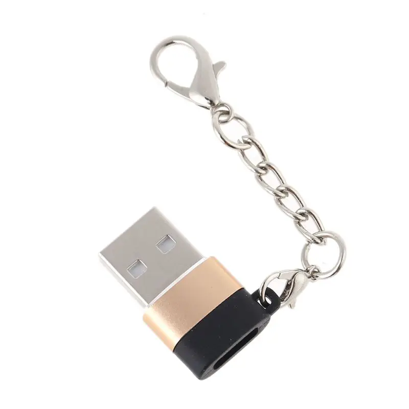 USB 3,1 USB-C мама к USB 2,0 папа порт адаптер соединитель Адаптер с брелок для USB C кабель U диск