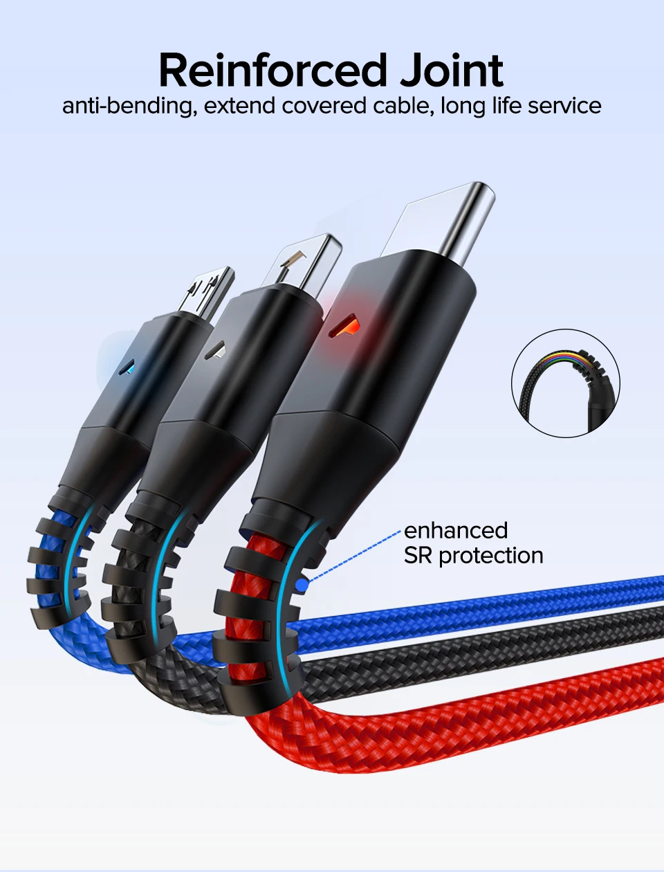 Venroii USB 3 in 1 Micro Cable Type C Kable Android Phone Cord for Xiaomi Redemi Note 7 K20 USBC Wire for Samsung Oneplus 7 Pro