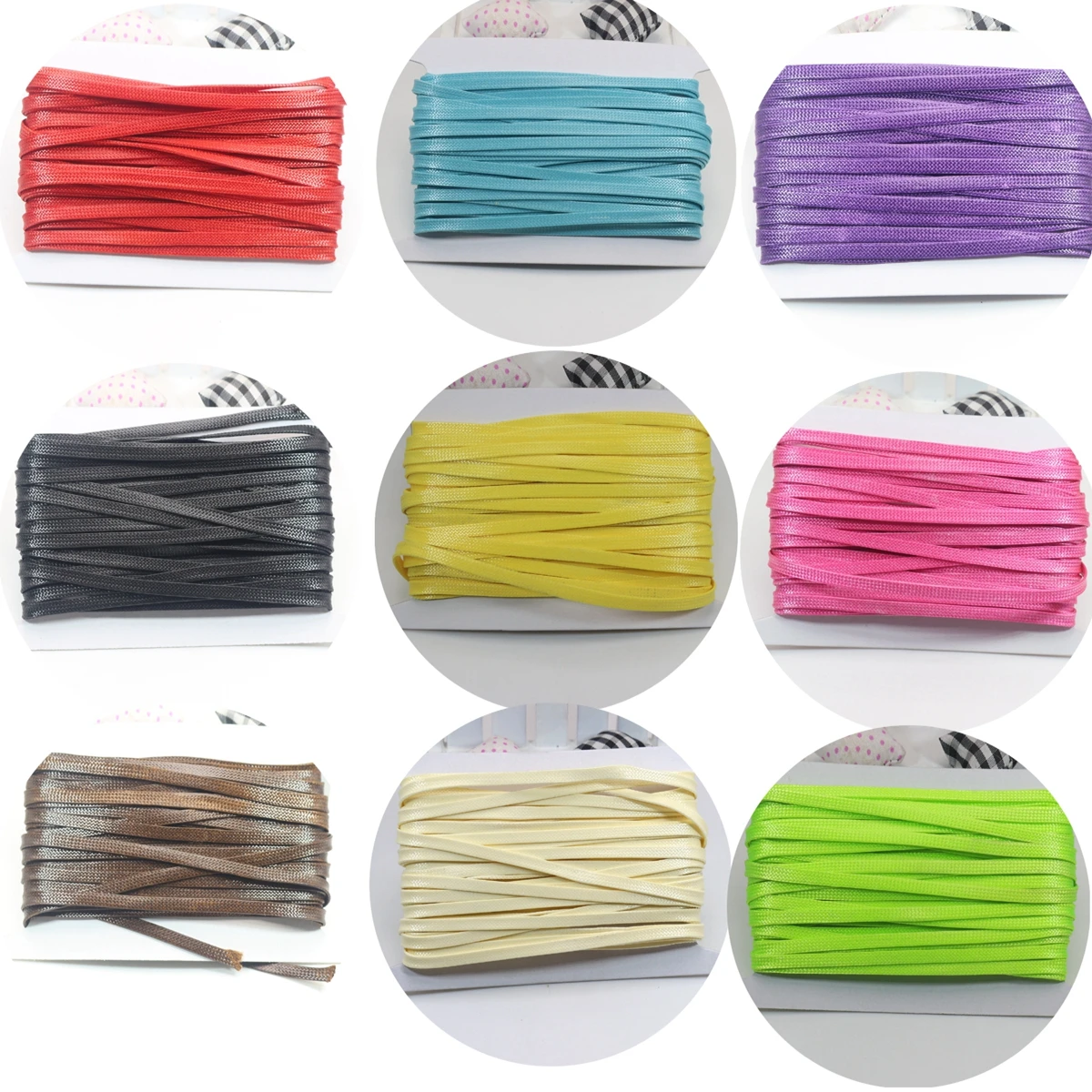 Korean Waxed Textured Cord Craft Lace String Thread 11 Yards FLAT 4mm