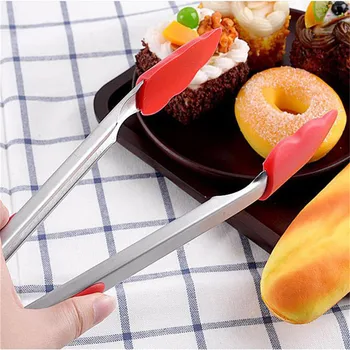 

silicone 7/9/12/14/16 inch spaghetti salad toast barbecue bbq meat long flat tongs tool for kitchen cooking tools food tongs