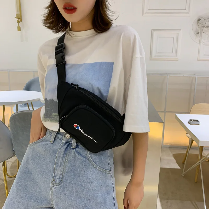 

Douyin Super Fire Canvas Character Printed Wallet 2019 Trending Korean Ride Street Cool Ultra-Light Chest Pack Export Hot Sellin