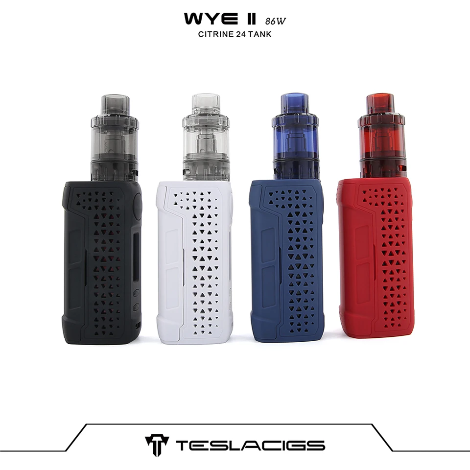 Original Veeape TESLACIGS WYE II 86W TC Vape Kit wi 4ml Citrine 24 Tank E cigarette vaping Kit vs Punk 86W Luxe Kit Shogun (17)