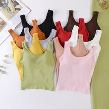 Модные женские туфли, сексуальные платья Casual Tanks Топ женский камзол Беспроводной майка с поддержкой груди Bodycon кроп-топы мягкий топики