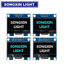 1 pces módulo oled de 1.3 polegadas branco/azul spi/iic i2c comunicar cor 128x64 1.3 polegadas oled lcd módulo de exibição led 1.3
