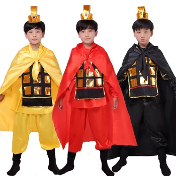 

Children Ancient Soldier Cosplay Costume Kids Boys Girls Mulan Cloak Opera General Role Play Party Uniform Tops Pants Capes Suit