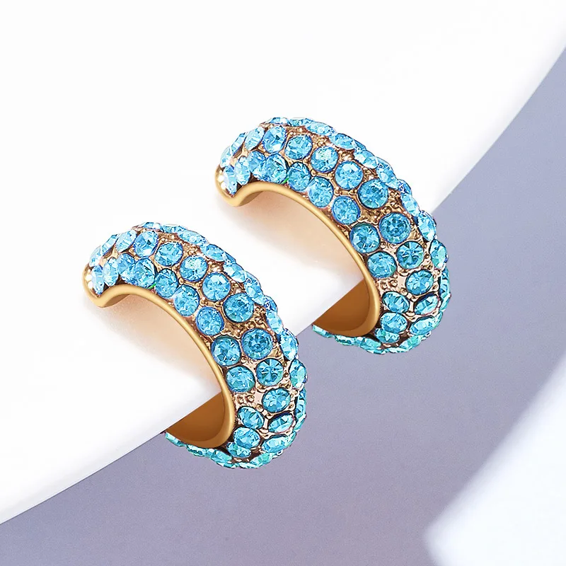 H: HYDE, роскошные серьги-кольца с кристаллами, тонкая Радуга, минималистичные очаровательные серьги для женщин, корейское ювелирное изделие, подарок, серьги - Окраска металла: S07152