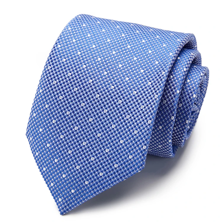 Синий галстук Шелковый Классический галстук Синий Золотой горошек высококачественная ткань подходит Свадебная деловая вечеринка красный