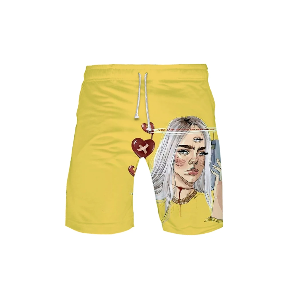 Новинка Billie Eilish 3D принт 3D пляжные шорты Мужская модная уличная одежда шорты Горячая Распродажа Harajuku модная летняя одежда