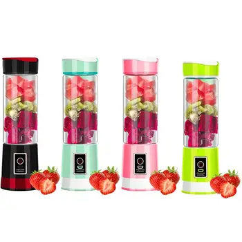 

4 Colors 500ml 6 Blades Electric USB Rechargeable Vegetable Fruits Juice Smoothie Squeezer Mixer Machine Kitchen Accessories