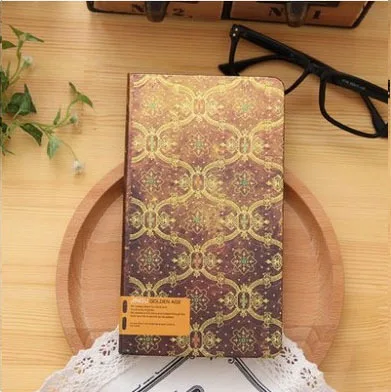 New vintage notebook paper diary for school Notepad A6 96 Sheets Daliy Memos Hardcover Office School Supplies Gift - Цвет: golden