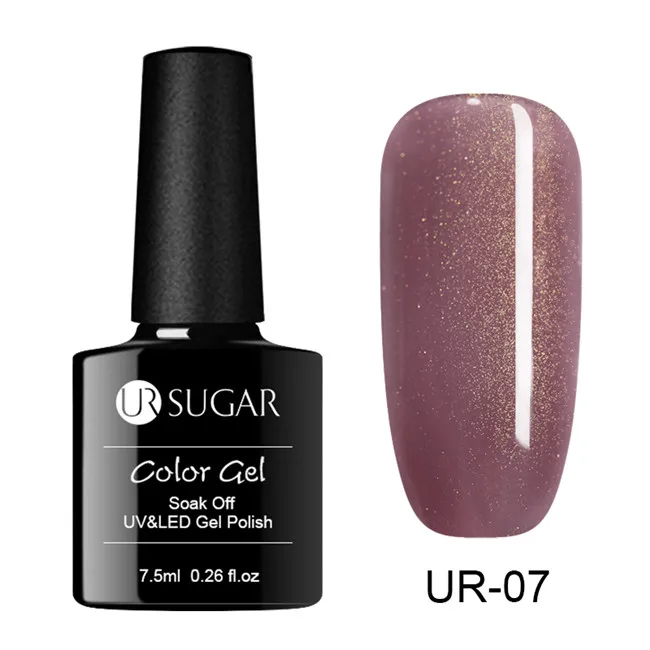 7 UR SUGAR 7.5ml Color UV Gel Holographic Glitter Semi Permanent Soak Off Nail Art Gel Polish Varnish Manicure Lacquer Design DIY - Цвет: 7