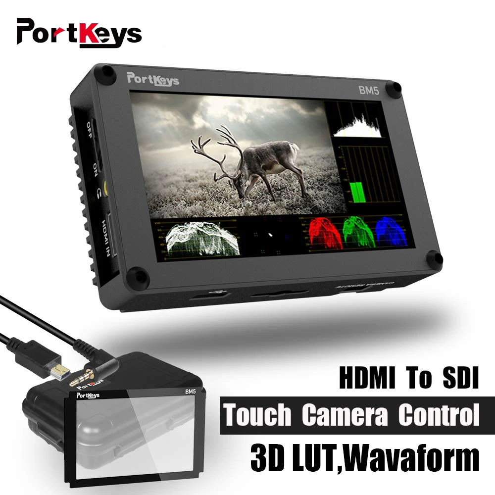 Portkeys BM5 3G SDI/HDMI вход 2200nit сенсорный экран 3D LUT алюминиевый корпус на камеру DSLR