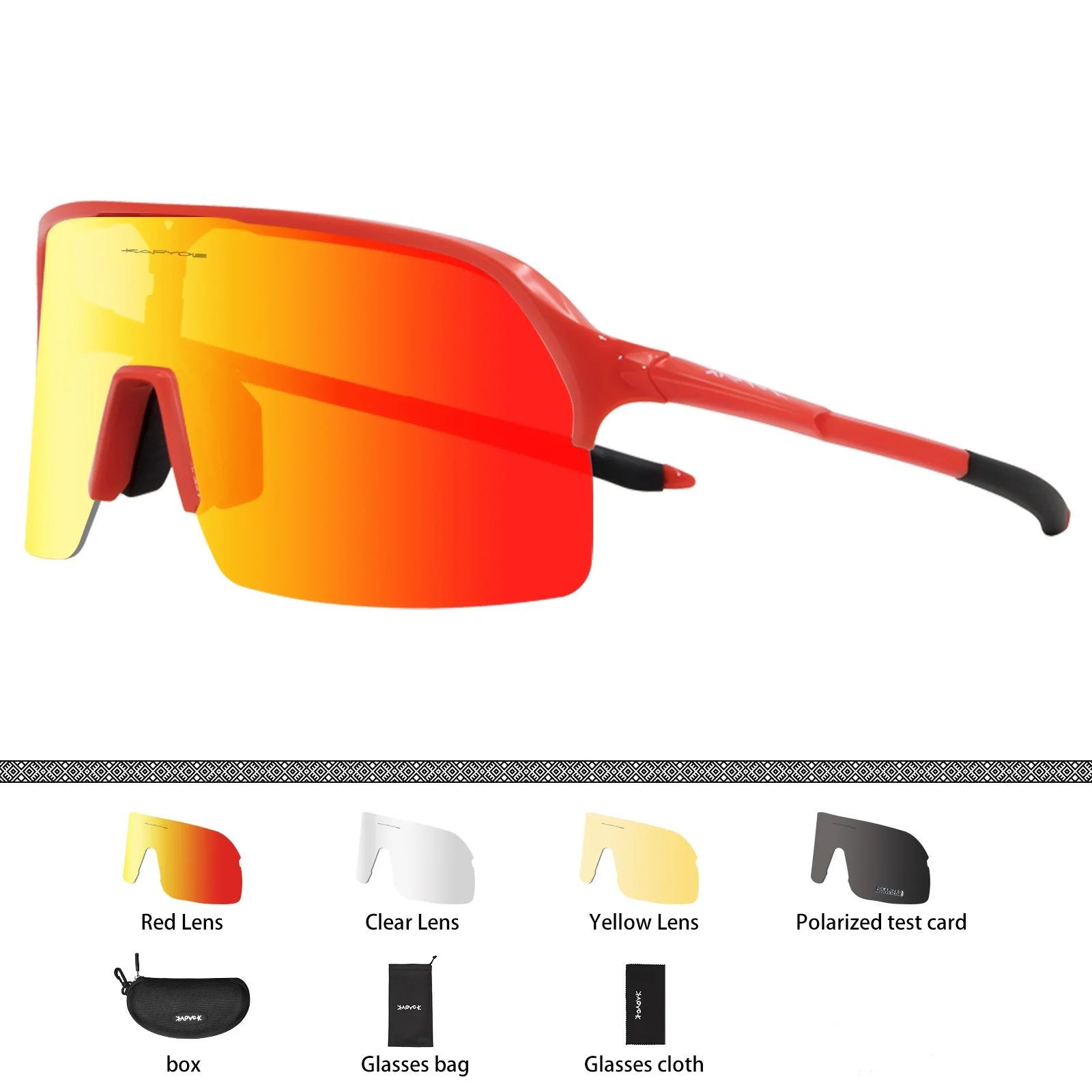 Polarised Cycling Glasses With 4 Interchangeable Lenses Sport_voghion.com