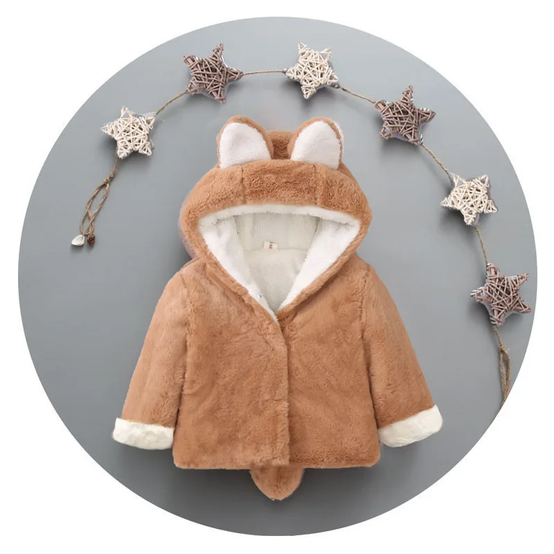 

2019 Autumn And Winter BOY'S Quilted Cotton Coat 0-5-Year-Old Men And Women Baby Brushed And Thick Small Fox Wool Sweater Kids'