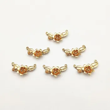 

New arrival! 16x26mm 50Pcs Copper Flower Connector for Necklace/Earrings DIY making parts,Jewelry Findings & Components