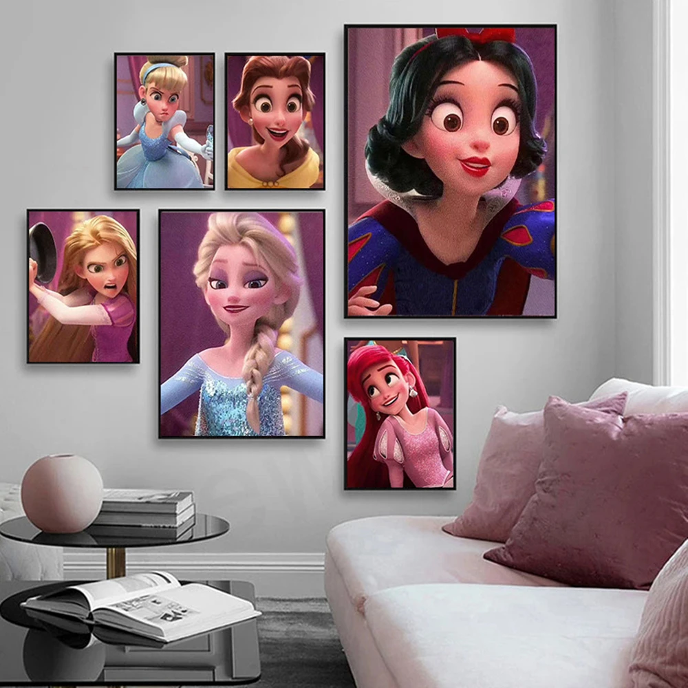 Disney Принцесса Красивая девушка настенная Картина на холсте скандинавские