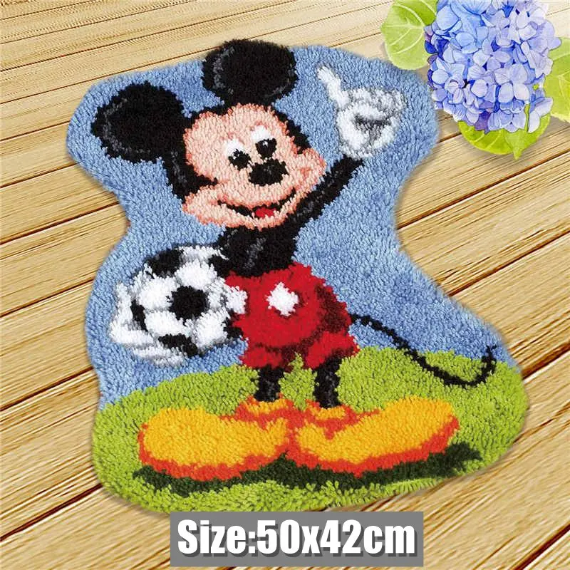 Carpet Embroidery Latch Hook Kit Foamiran Disney Mickey Winnie Undefined Latch Hook Rug Button Pad Package Smyrna Package Carpet 