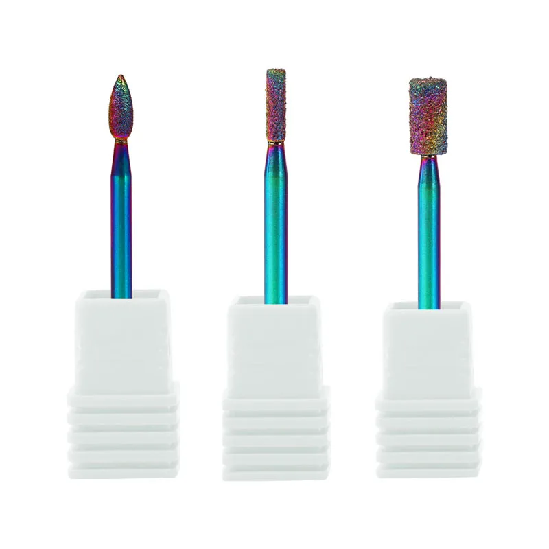 A067-A068-A069 3Pcs Nail Drill Bits Rainbow Holder Cutter For Manicure Machine Drills Electric Accessories Pedicure Nail Remover Machine Tools - Цвет: A067-A068-A069