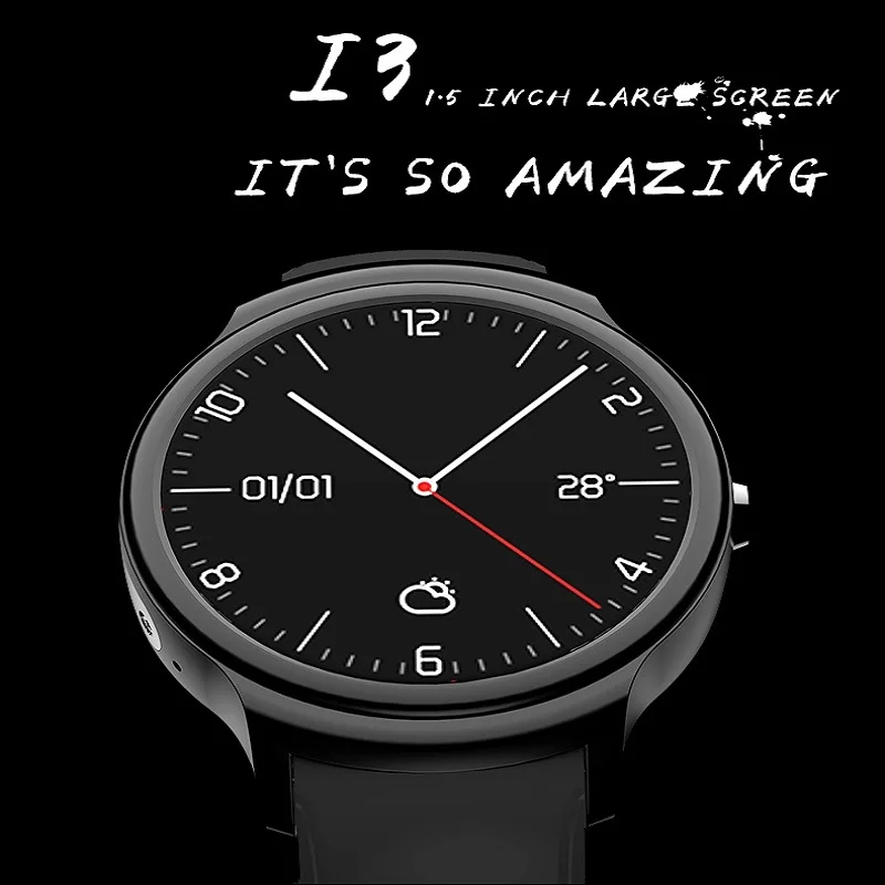 SULEIYI I3 Smart Watch 1.5 Inch MTK6580 Quad Core 1.3GHZ Android 5.1 3G Smart Watch 500mAh 2.0 Mega Pixel Heart Rate Monitor