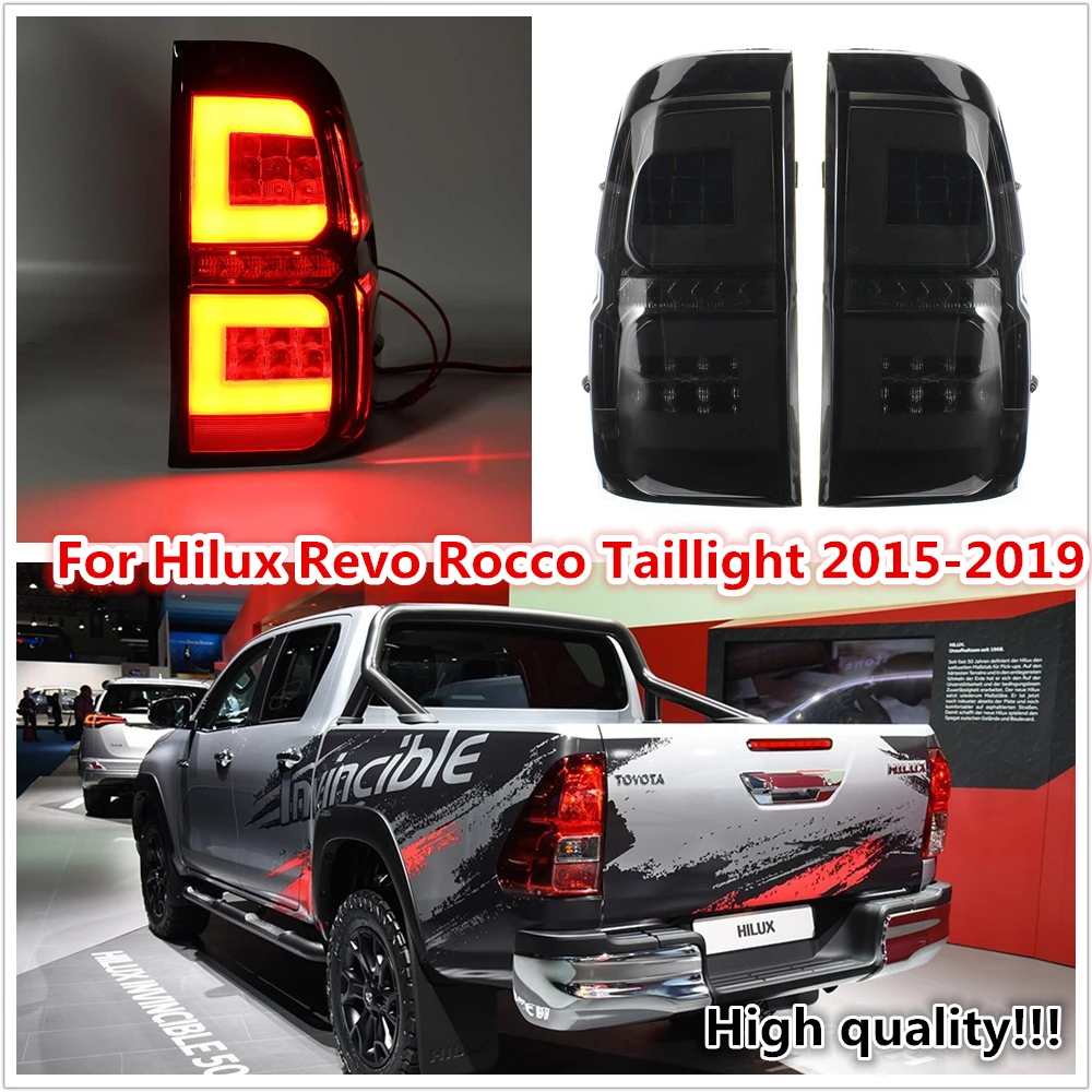 

1 пара автомобильные светодиодсветодиодный задние фонари для Toyota Hilux Revo Rocco SR5 M70 2015 2016 2017 2018 2019 Стайлинг задний тормозной фонарь для вождения
