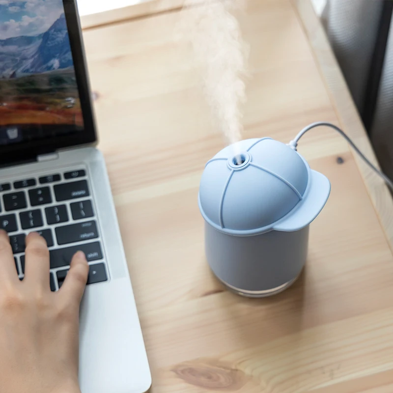 

Funny Cap Ultrasonic Air Humidifier 7 Color Soothing Night Light USB Aroma Essential Oil Diffuser Silent Moistens Humidificador