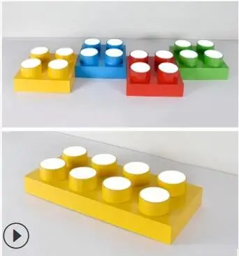 New creative LEGO lights LED building blocks kindergarten cartoon hall amusement park color classroom ceiling chandelier | Лампы и