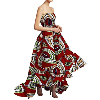 

new Danshiki Africa Dress for Women Bazin Riche Sexy Slash Neck Wedding Party long Dress Traditional African Clothing WY5684