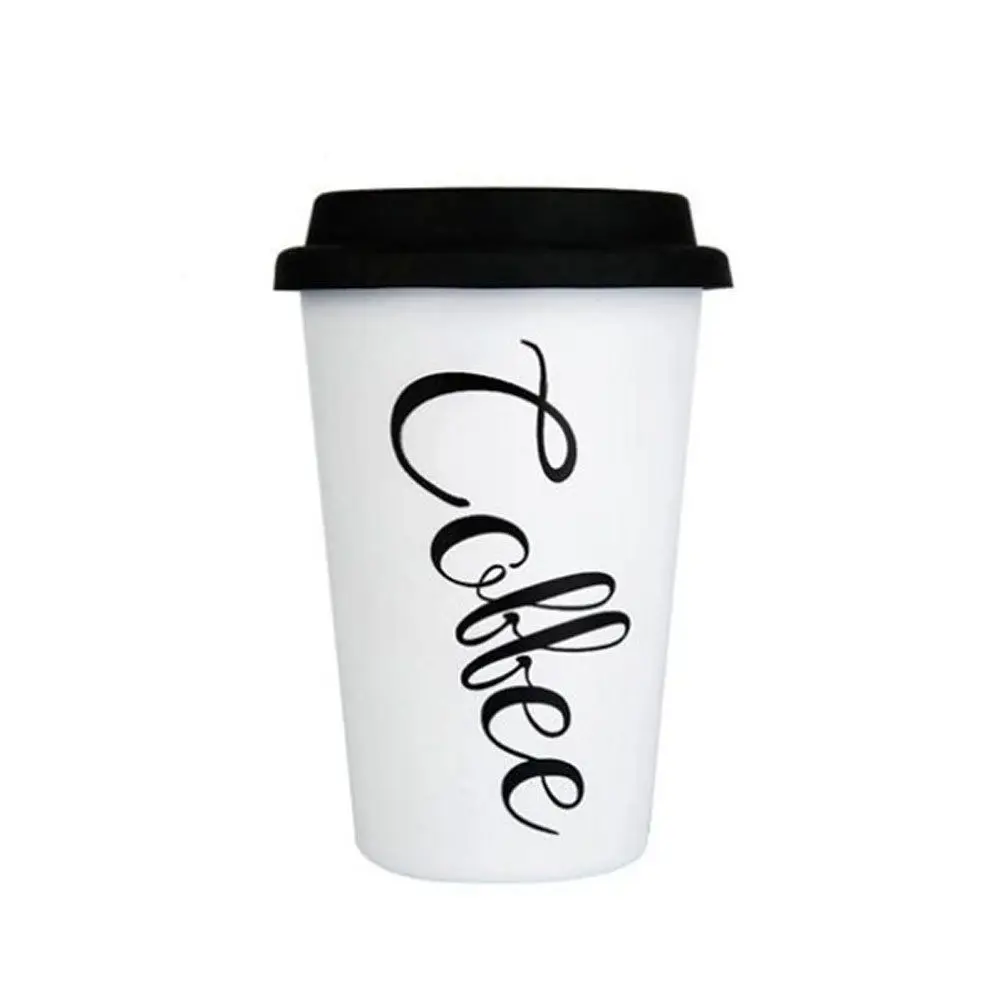 Coffee white Для повторного использования кофе чайная чашка, кружка пшеничная соломенная дорожная чашка с силиконовая крышка для чашек - Цвет: Coffee white