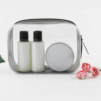 

Large Size PVC Plastic Bag Custom Sewing Thread Zipper Waterproof Cosmetic Bag Fashion Simple Travel Wash Toiletries SN2825