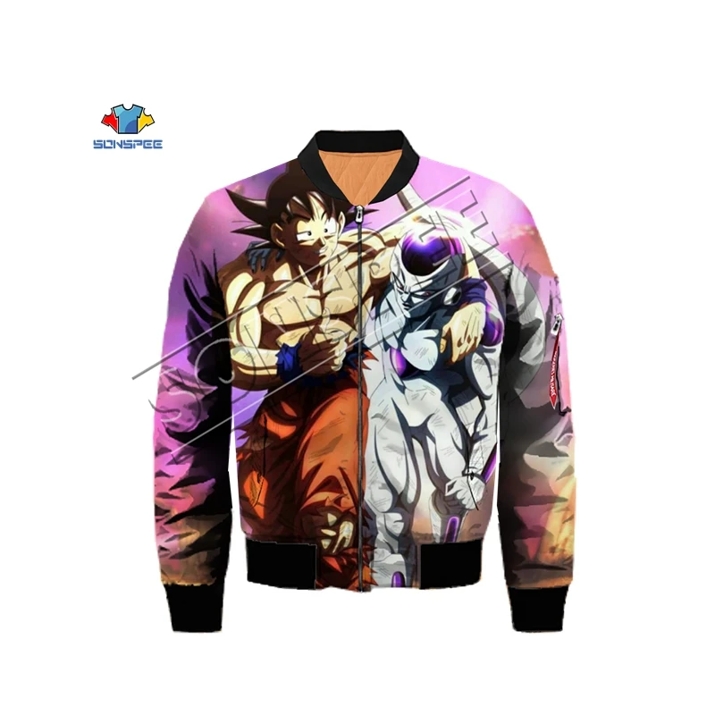 4 3D печать Dragon Ball Летающая куртка, Мужская зимняя теплая куртка-Авиатор, мотоциклетная куртка, бейсбольная куртка, хоккейная куртка - Цвет: 4