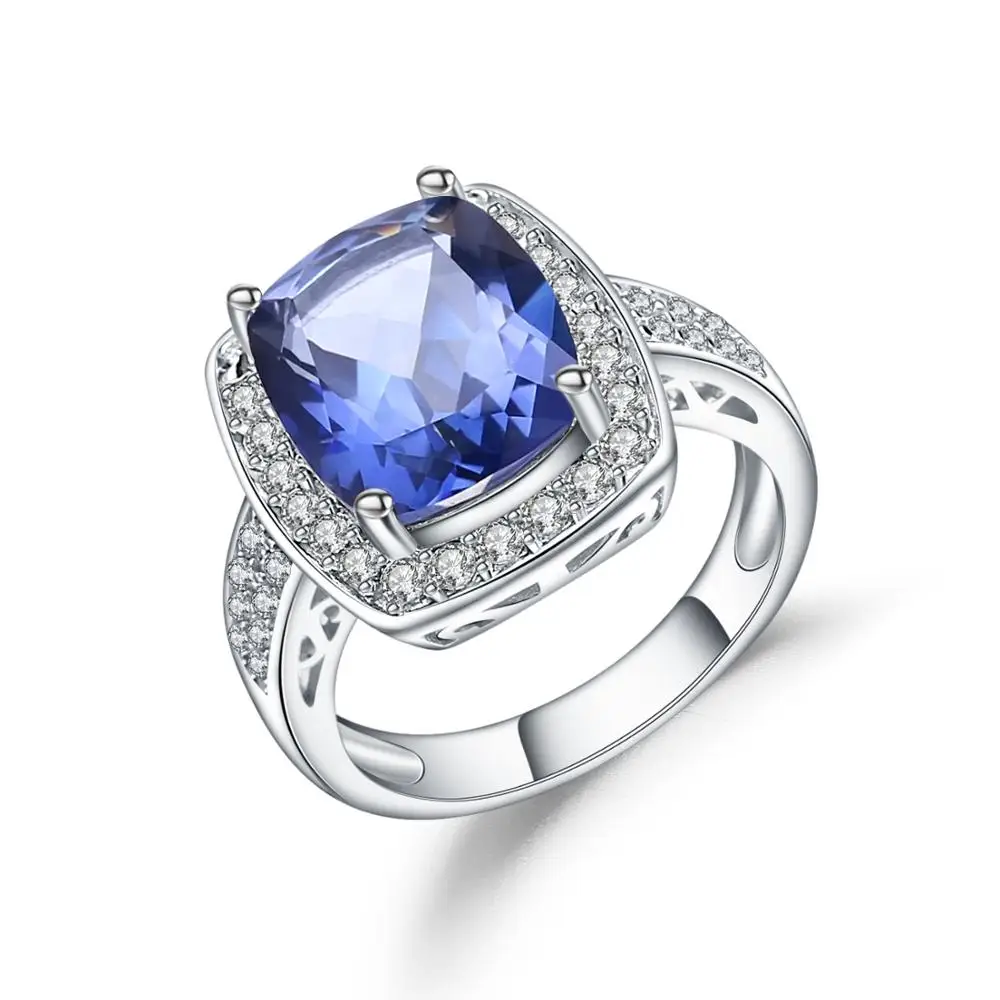 Gem's Ballet Luxury Rectangle 6.22Ct Natural Iolite Blue Mystic Quartz Gemstone Ring 925 Sterling Silver Rings For Woman Jewelry Gem's Ballet Luxury Rectangle 6.22Ct Natural Iolite Blue Mystic Quartz Gemstone Ring 925 Sterling Silver Rings For Woman Jewelry