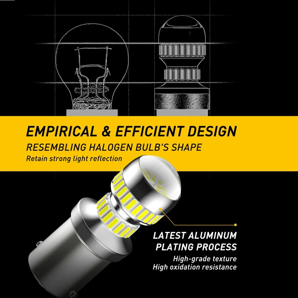 2 шт. 1200Lm P21W светодиодный 1156 BA15S светодиодный лампы 7443 W21/5 Вт 3157 3156 T25 огни автомобиля сигнал поворота фара LED фонарь стоп-сигнала 4014 светодиодный s 12В дневные ходовые огни