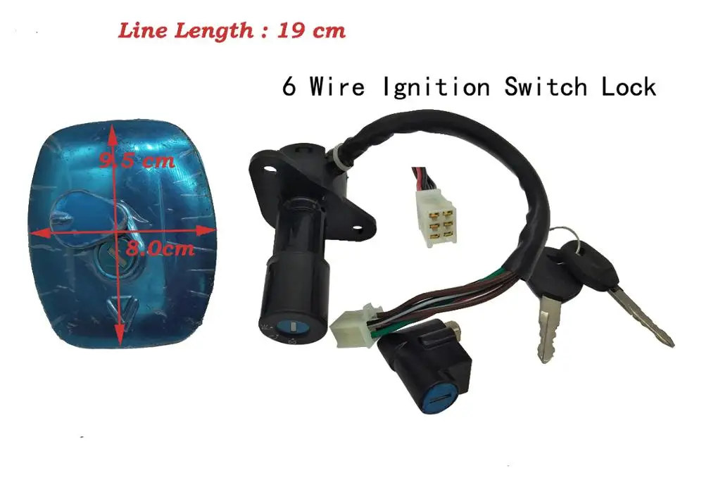 Z027 Motorcycle 4 Wire Ignition Switch Lock Set For Suzuki GS125 6 Wires Electric Door GS 125 Power Tank Gas Cap | Автомобили и