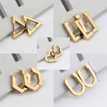 3 Color Mini Geometric  Trendy Hoop Earrings