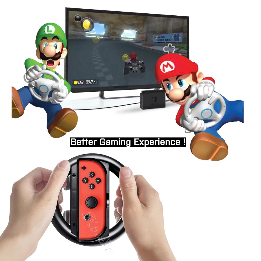 Аксессуары для Nintendo Switch Гоночное рулевое колесо рукоятки Joycon колпачки геймпад
