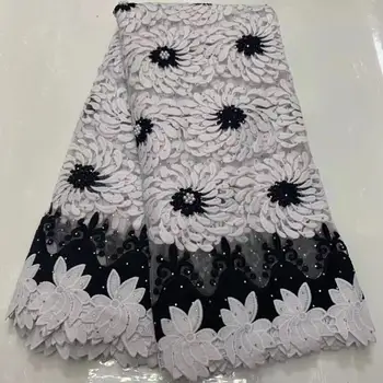 

2019 Latest Swiss African White Lace Fabric High Quality Swiss Voile Lace In Switzerland With Stones For Every Dress Sews