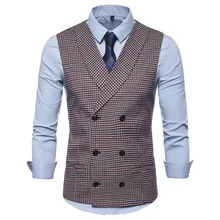 Осенний стиль, мужской повседневный двубортный жилет с шалью и отворотом в британском стиле, 9696