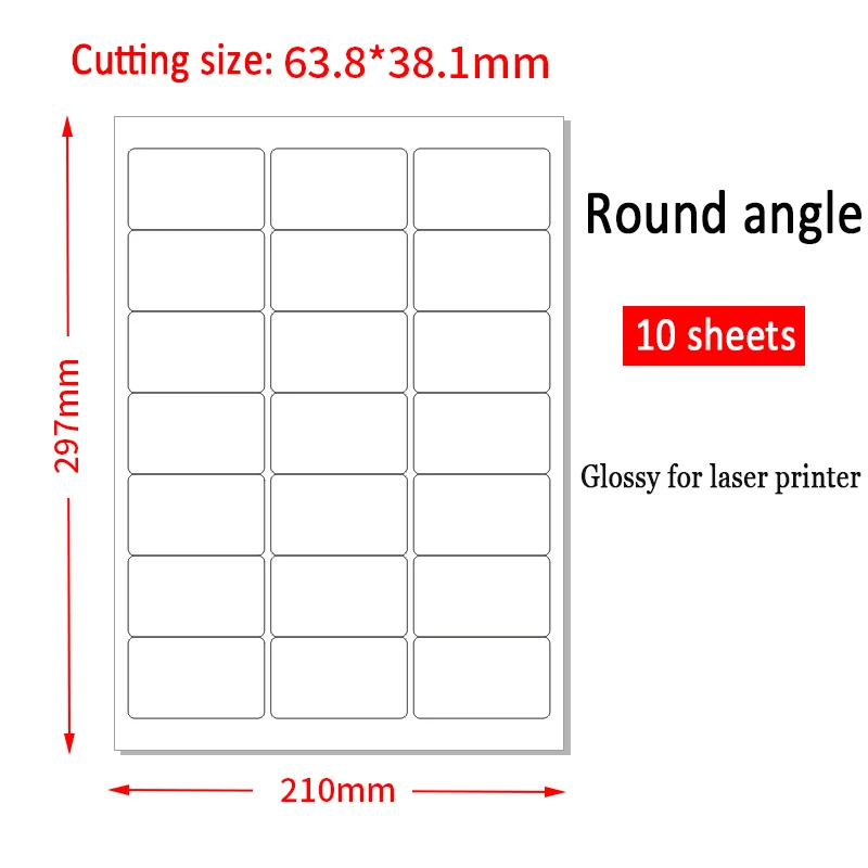 Étiquettes Autocollantes D'adresse À Angle Rond, 1050mm X 63.8mm