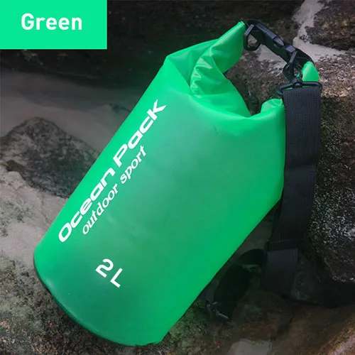 2L Green 2L/5L/10L/20L/30L открытый сухой водонепроницаемый мешок сухой мешок водонепроницаемый плавающий сухой шестерни сумки для лодок Рыбалка рафтинг плавание - Цвет: 2L Green